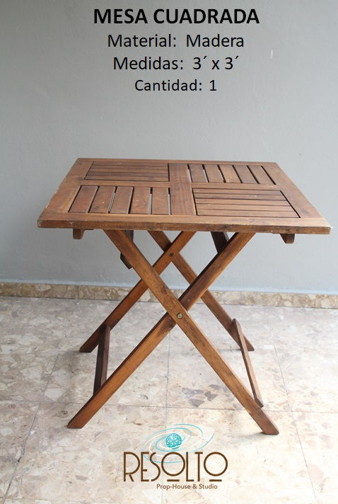 MESA CUADRADA MADERA PEQ