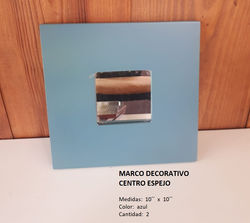 MARCO CUADRADO ESPEJO AZUL