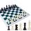 Thumbnail: 20-Inch Foldable Faux Leather Chess Set – Green & White Board with Plastic Chess