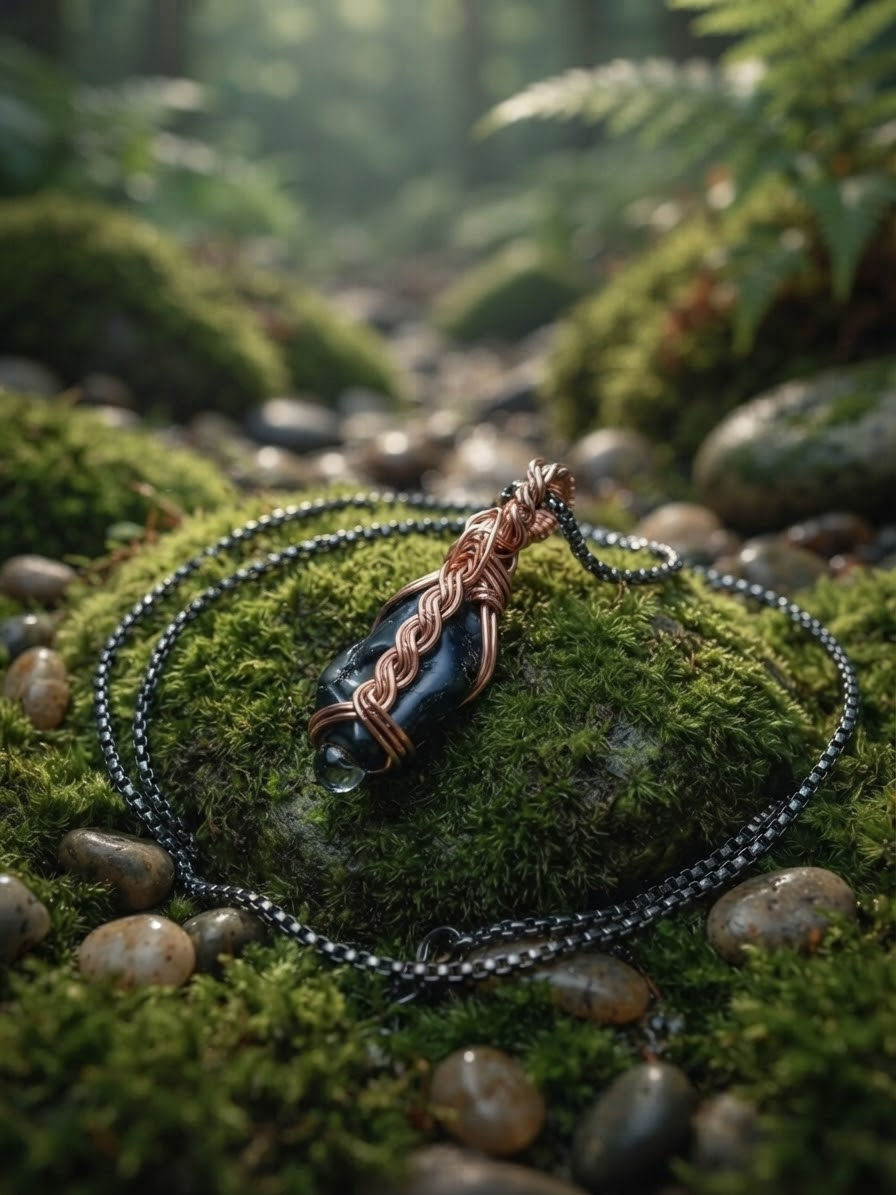 Black Obsidian Crystal Necklace