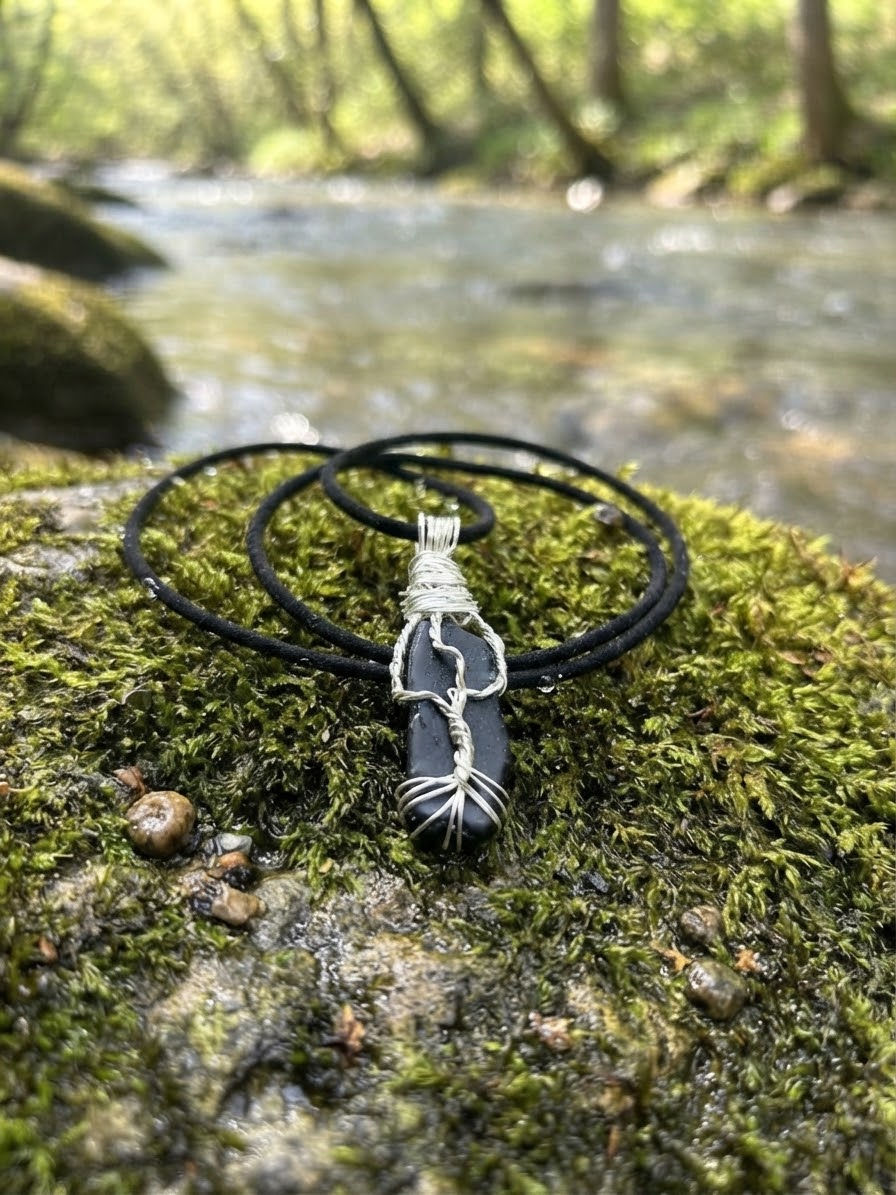 Black Obsidian Crystal Necklace