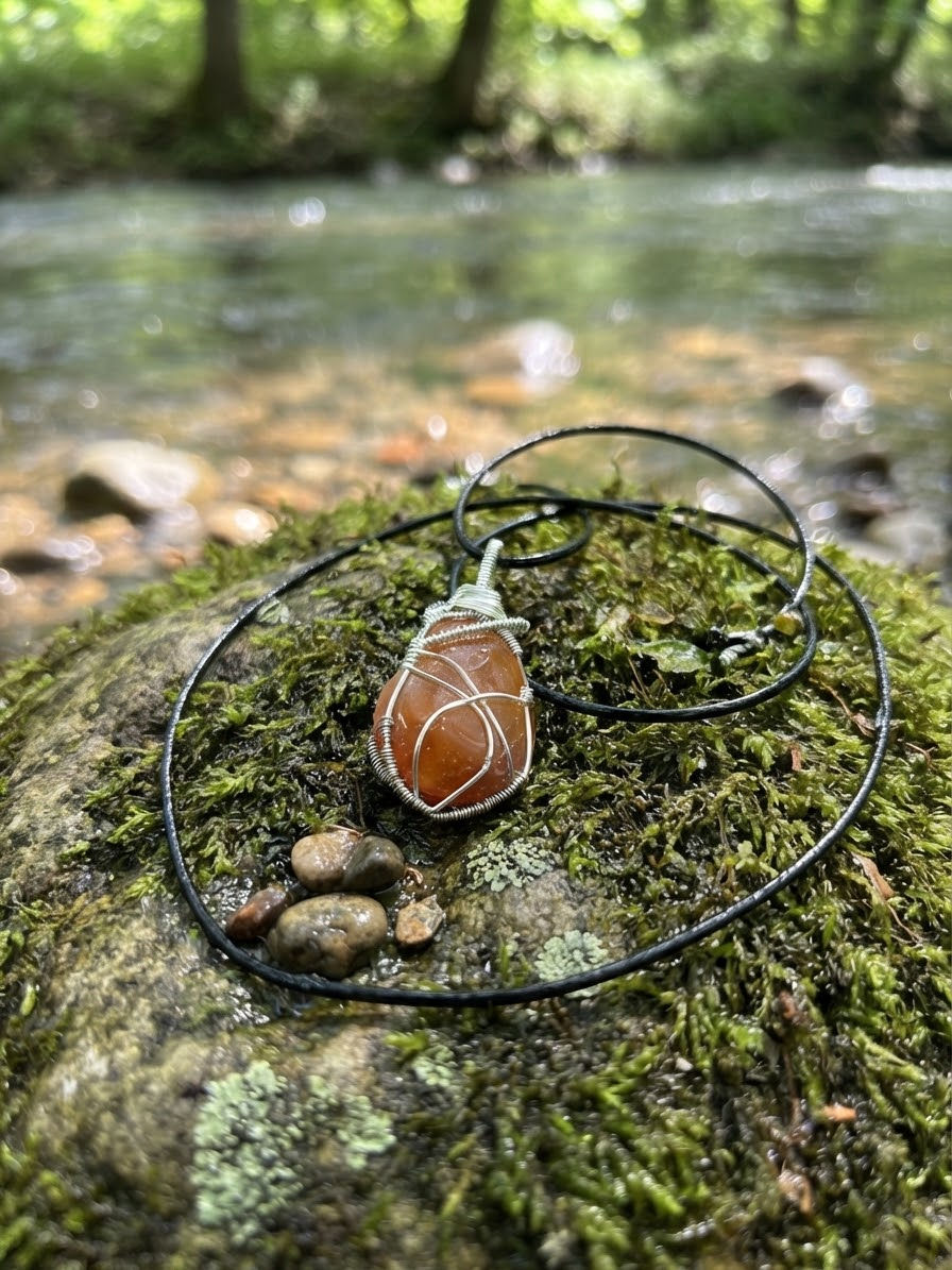 Carnelian Crystal Necklace