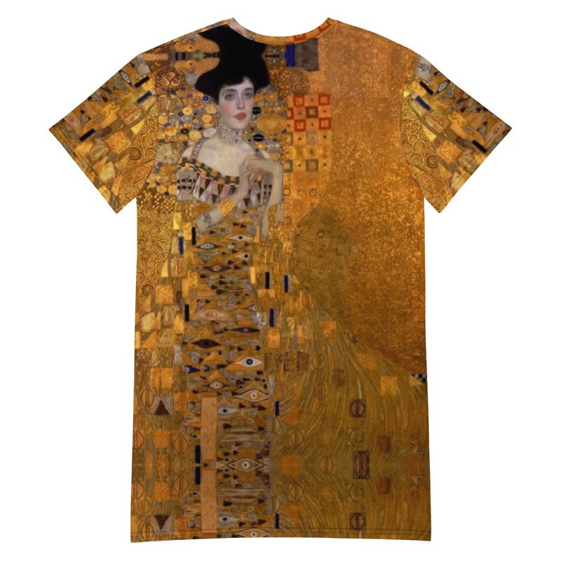 Thumbnail: Gold Lady Print - Tee Shirt Dress