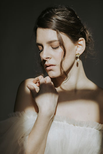 modern + romantic bidal accessories, flower bridal earrings with crystal pearl swarovski