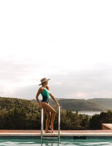women near pool