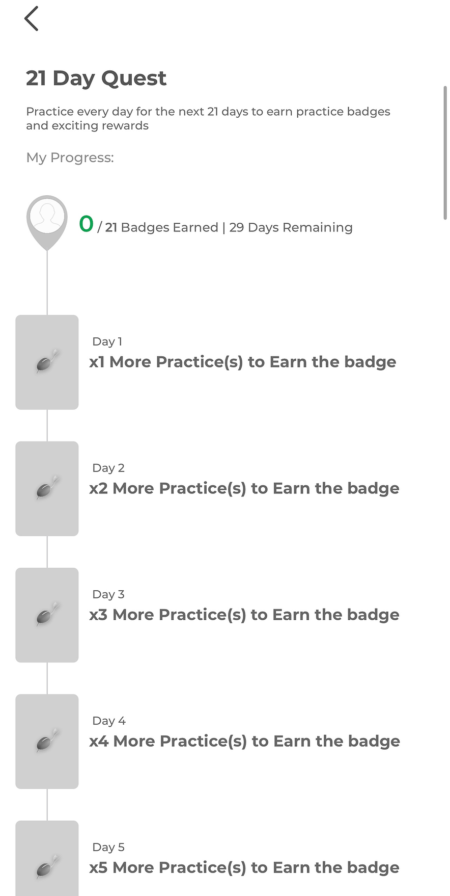 Feature to earn badges by engaging in mindful practices, encouraging consistency and personal growth.