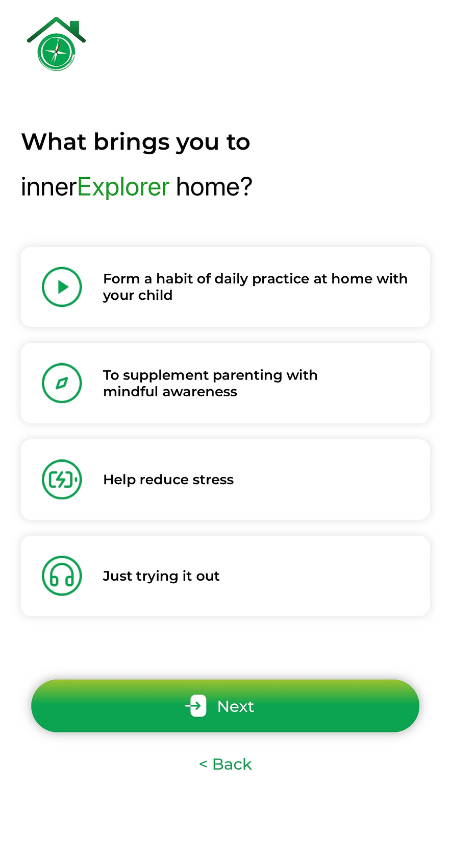 Inner Explorer features guided mindfulness practices, stress reduction tools, and focus-enhancing activities for well-being.