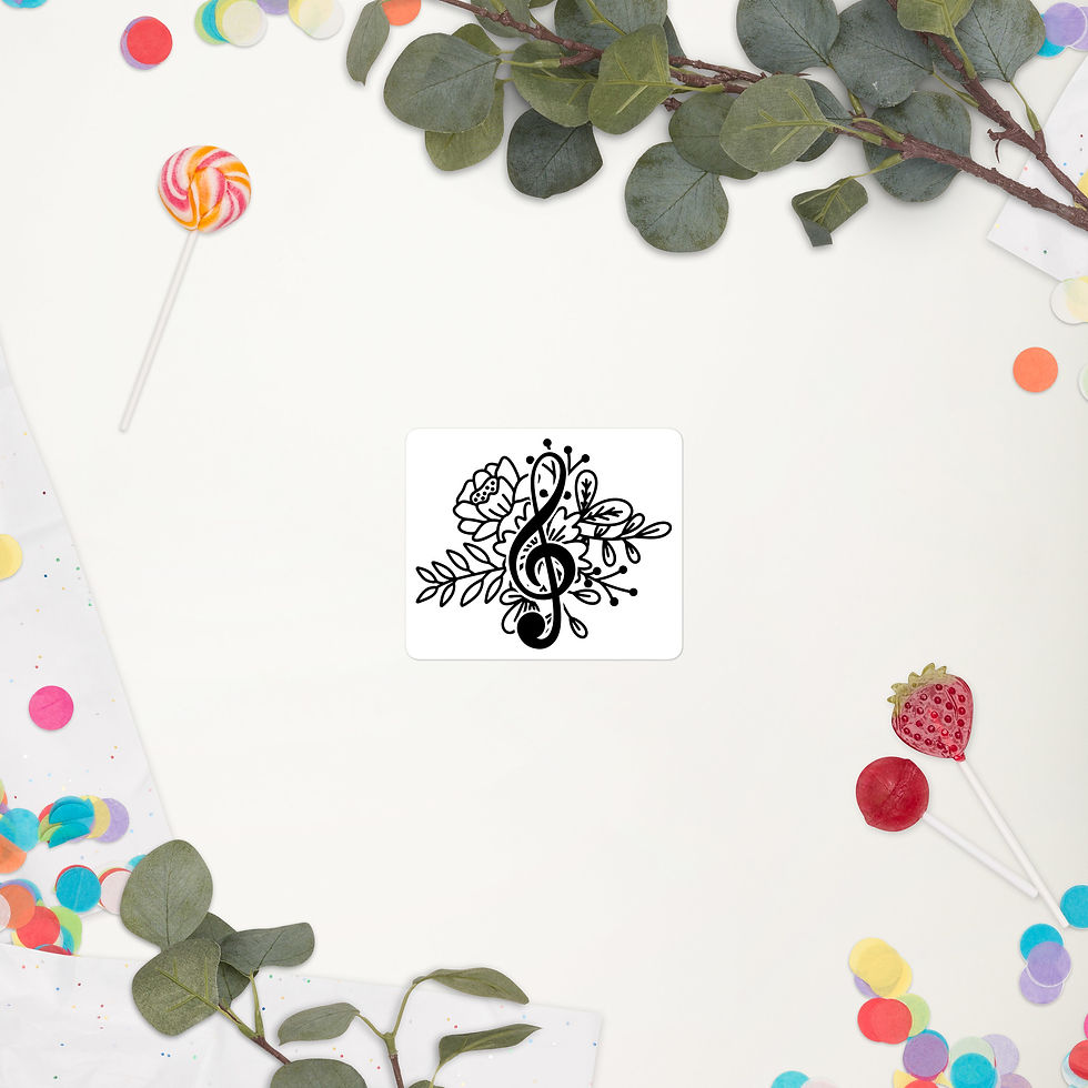 Thumbnail: Treble Clef and Flowers Sticker