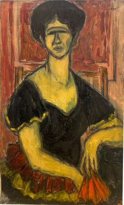 Woman With Red Fan