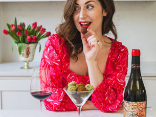 Red wine infused chocolate truffles
