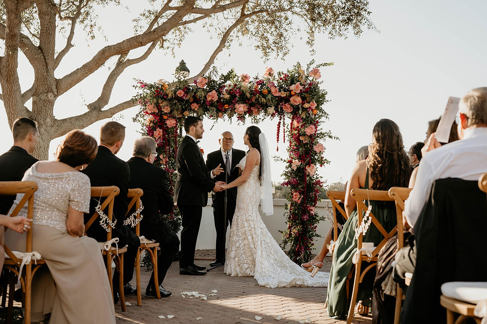 Bride and groom at the wedding ceremony