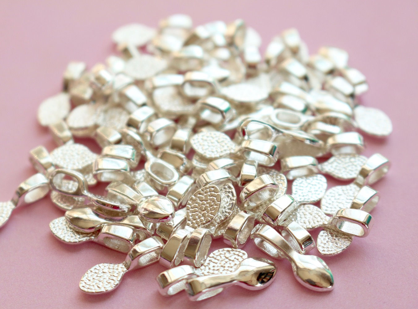 15 x 5mm Bails Silver-Tone (Glue-On)