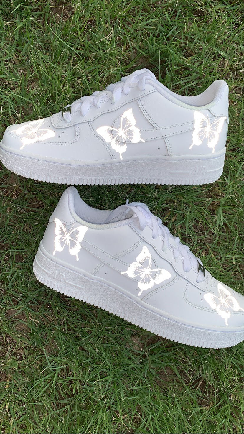Thumbnail: Reflective Butterflies Custom Shoes