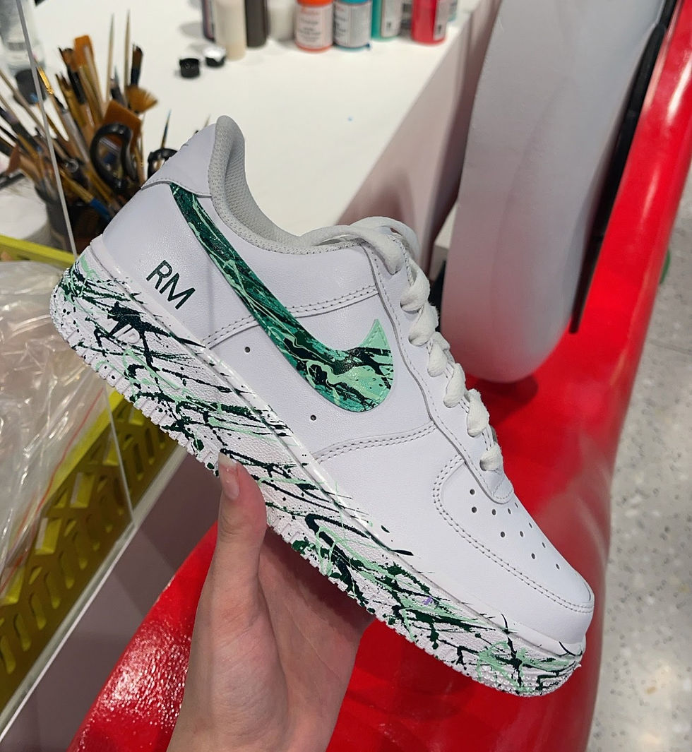 Customizable Emerald Enchantment Splatter Custom Shoe