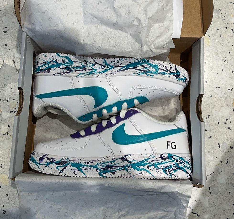Customizable Teal Grape SplatterCustom Shoes