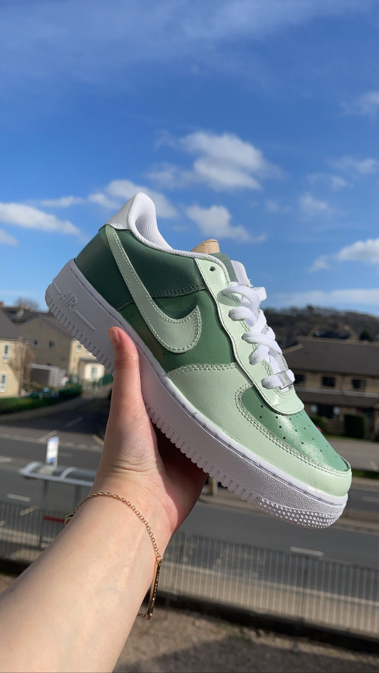 Minty Charcoal Custom Shoes