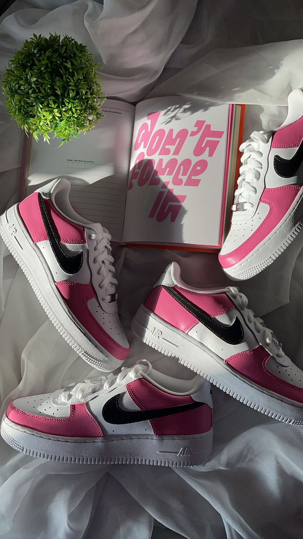 Pink and Black Custom Shoes