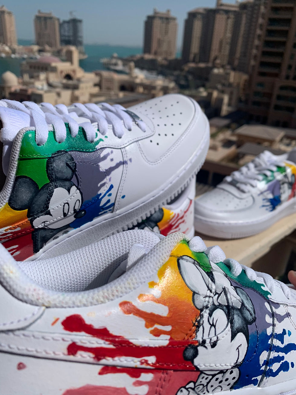 Thumbnail: Mickey & Minnie Mouse Paint Explosion Custom Shoes