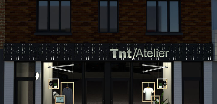 AVANT APRÈS FAÇADE COMMERCIALE VITRINE MISE EN MARCHÉ AFFICHAGE COMMERCE SHOP ATELIER GRAPHISME LUMIÈRE ÉCLAIRAGE DESIGN