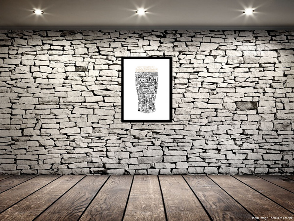 Thumbnail: Pint of Tyrone Pubs County Pubs of Ireland Irish Themed Poster Irish Print with all the well known pubs in your county