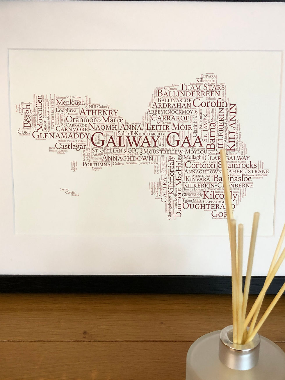 Thumbnail: Galway GAA Clubs County GAA Clubs Irish Themed Poster Print