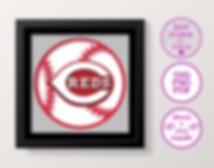 Cincinnati Reds Baseball - Square 3D Paper Cut Template Light Box