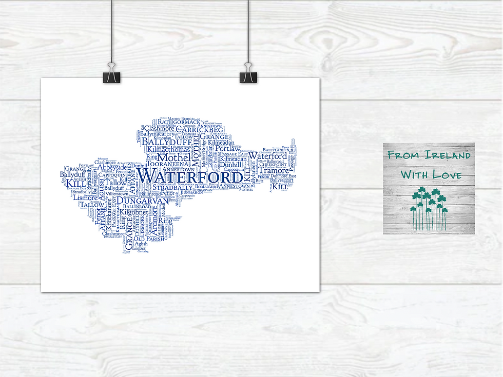 Thumbnail: Waterford County Towns Irish Themed Poster Irish Print What's Your Home Town
