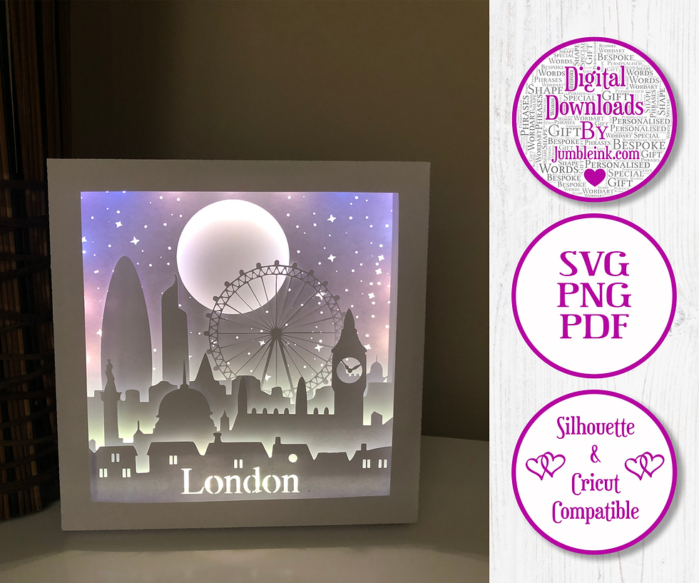 Thumbnail: London City - 3D Paper Cut Template Light Box SVG