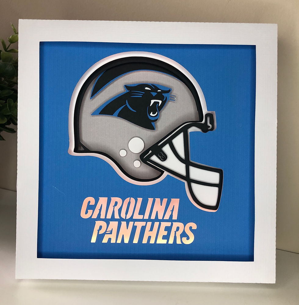Thumbnail: Carolina Panters Football - Square 3D Paper Cut Shadow Box