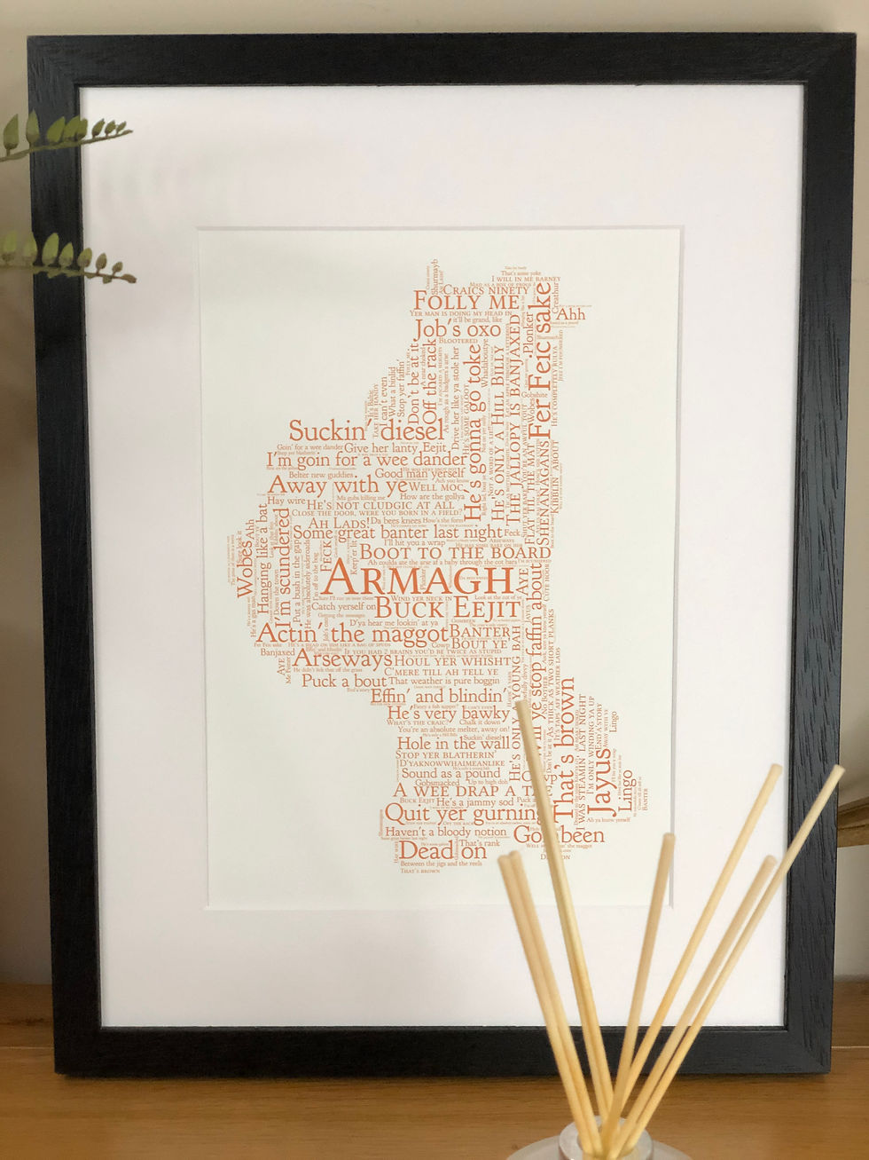 Thumbnail: Armagh Craic Map With County Sayings and Phrases Irish Themed Poster Irish Print