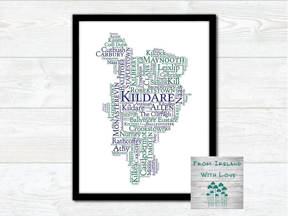 Thumbnail: Kildare County Towns Irish Themed Poster Irish Print What's Your Home Town