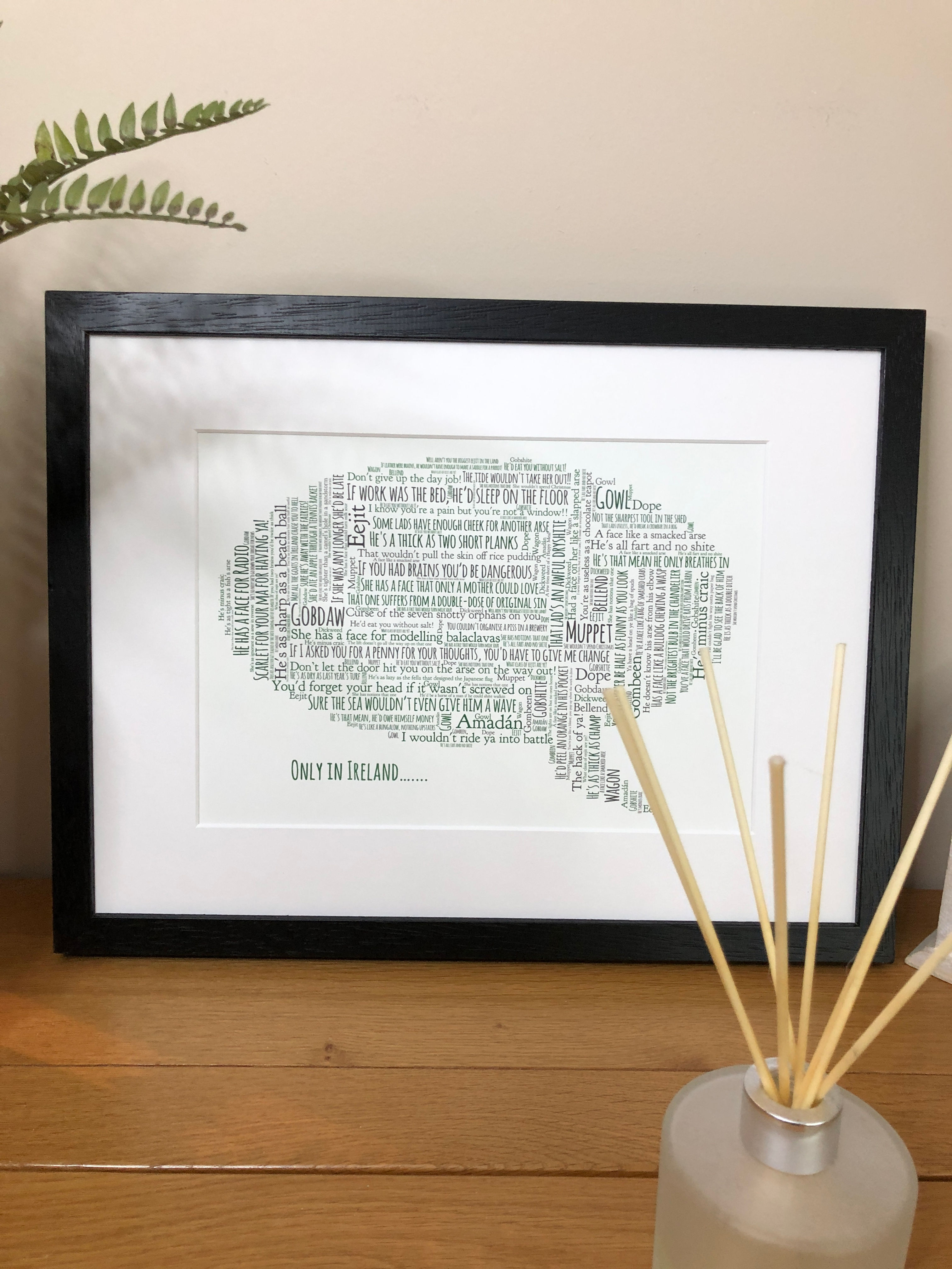 An Irish Insult Irish Themed Poster Wall Art IrisPrint, Sure It's a Bit of Craic by Ireland With Love