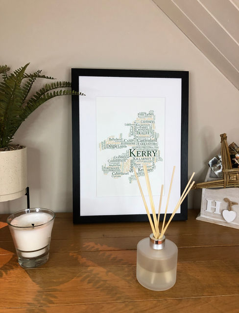 County Kerry Towns Map County Irish Themed Poster Print by Ireland With Love