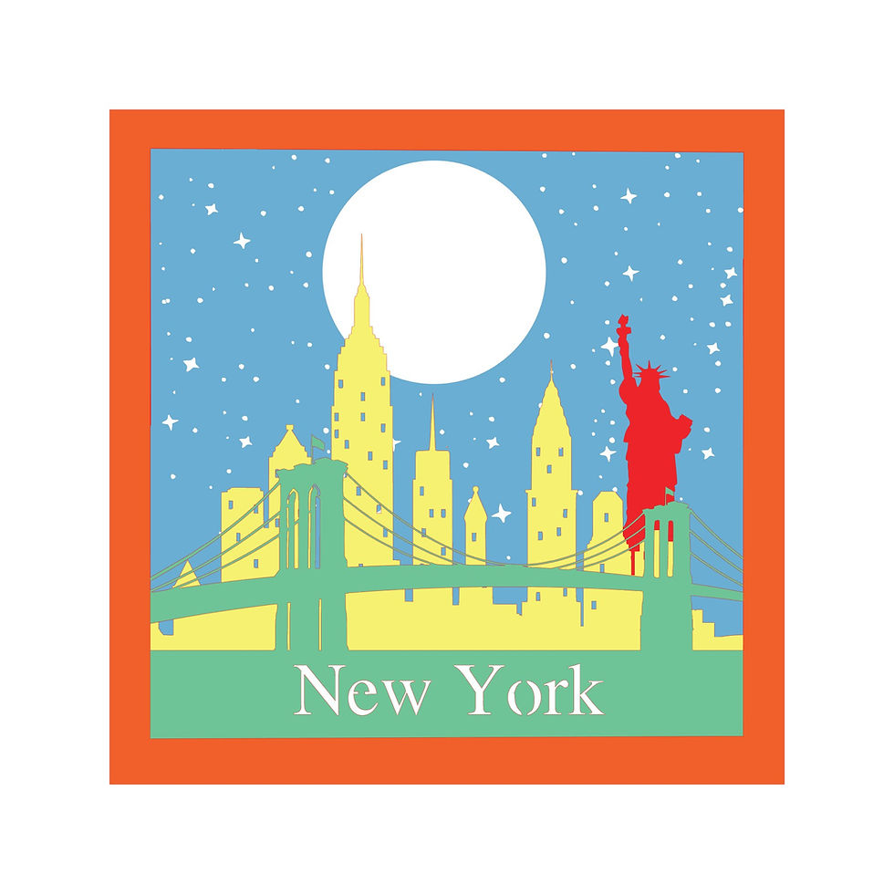 Thumbnail: €5.50 - New York Skyline - 3D Paper Cut Template Light Box SVG