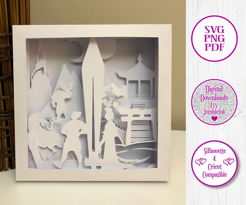 Thumbnail: €5.50 - Mulan  - 3D Paper Cut Template Light Box SV