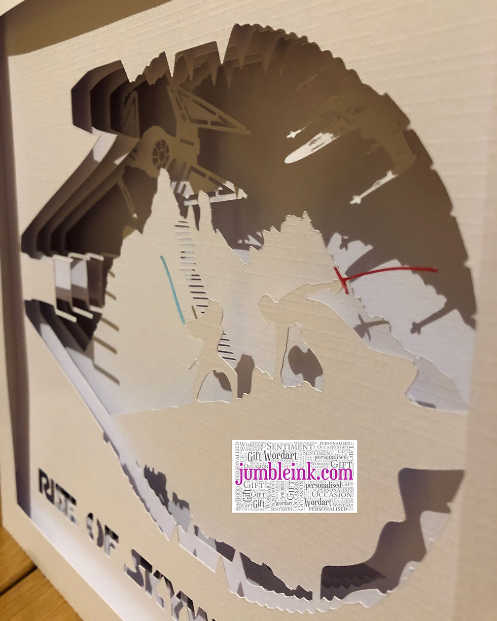 Thumbnail: €5.50 - Starwars Rise of Skywalker - 3D Paper Cut Template Light Box SVG Digital