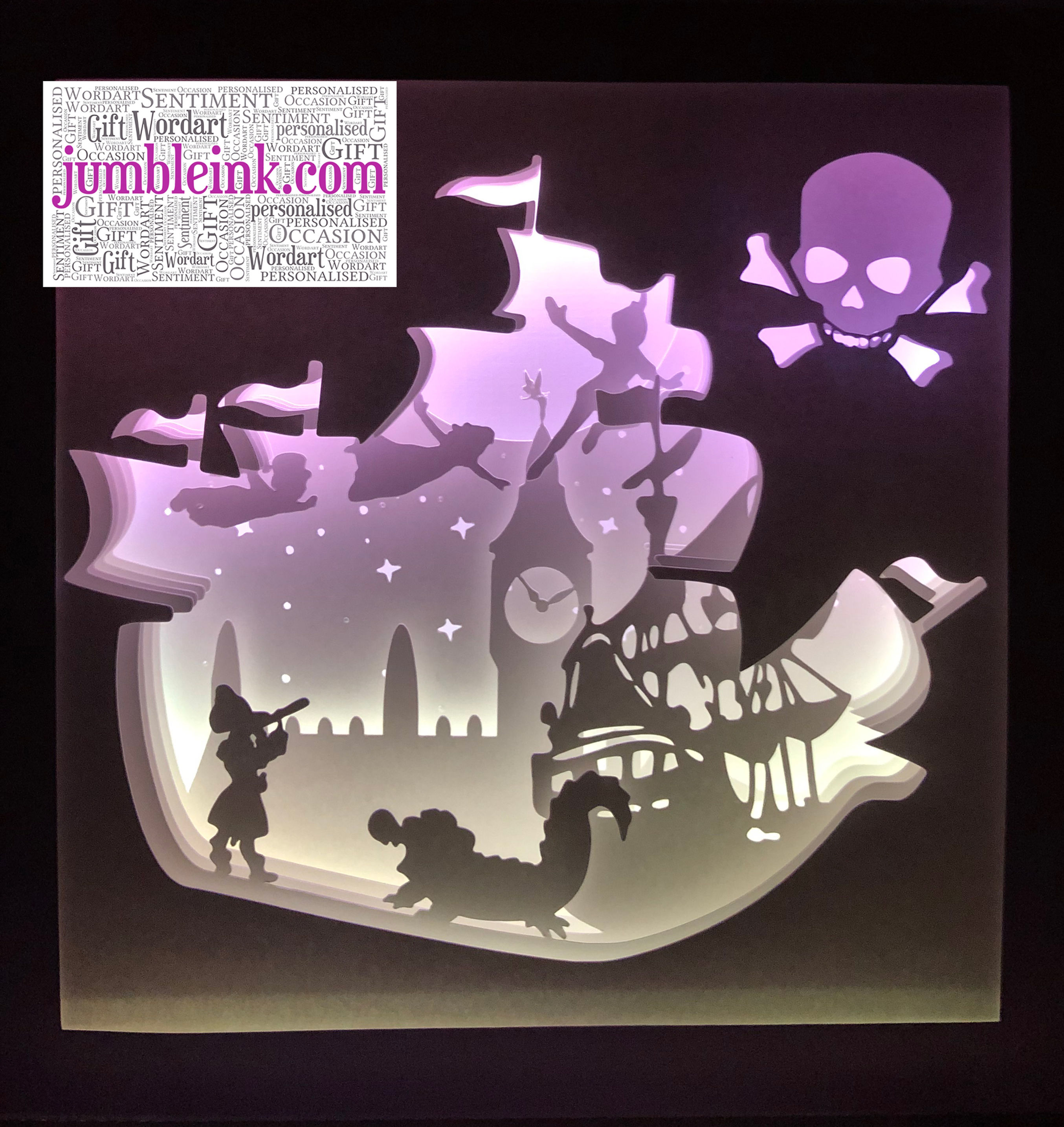 €5.50 - Peter Pan - 3D Paper Cut Template Light Box SVG