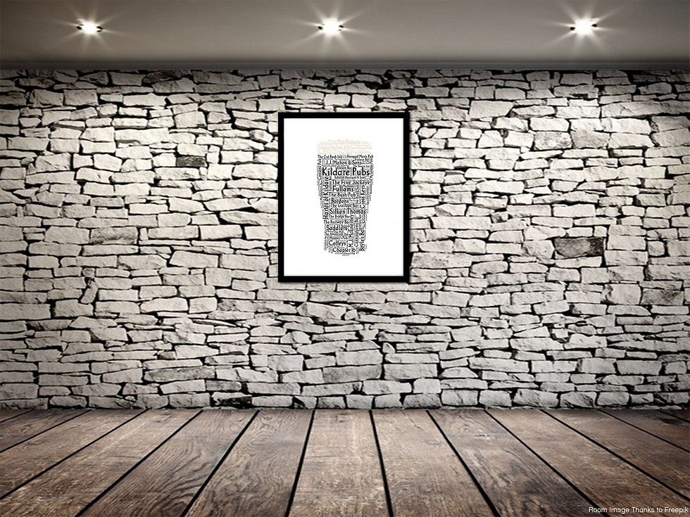 Thumbnail: Pint of Kildare Pubs County Pubs of Ireland Irish Themed Poster Irish Print with all the well known pubs in your county