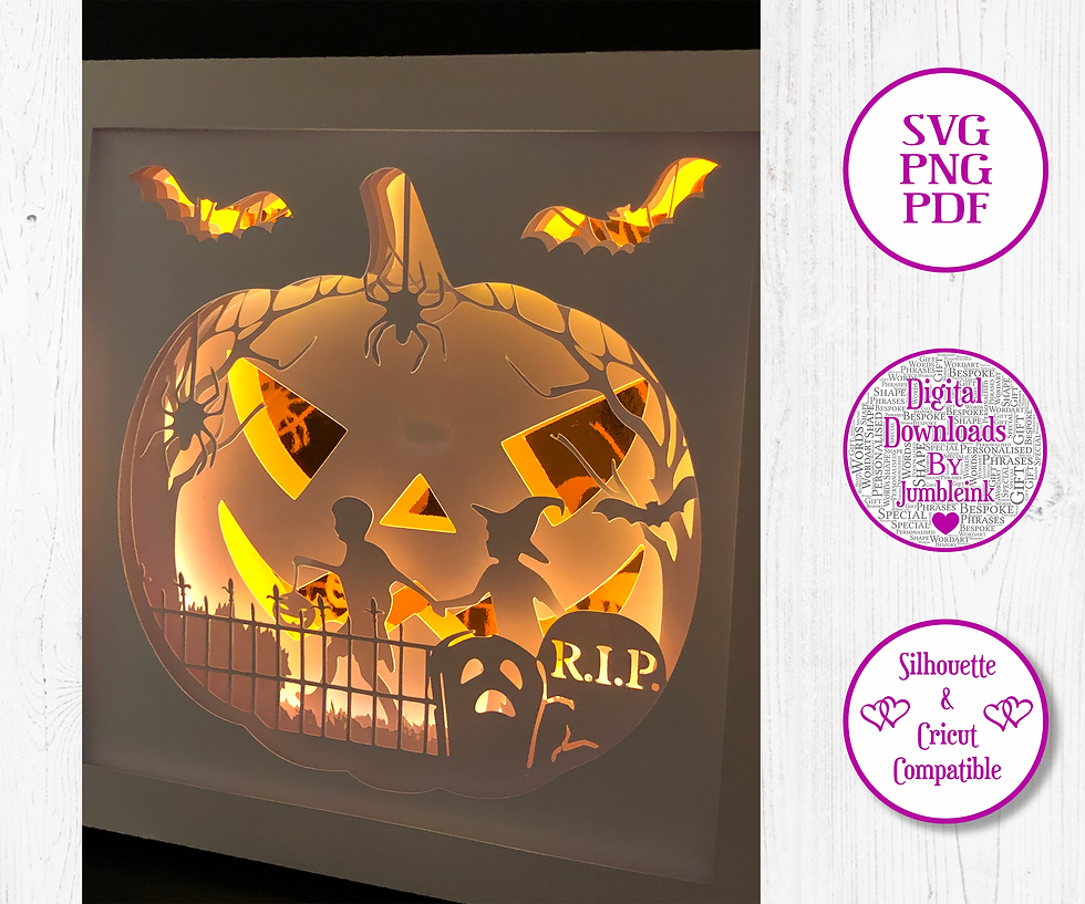 Thumbnail: Jack O Lantern - 3D Paper Cut Template Light Box SVG