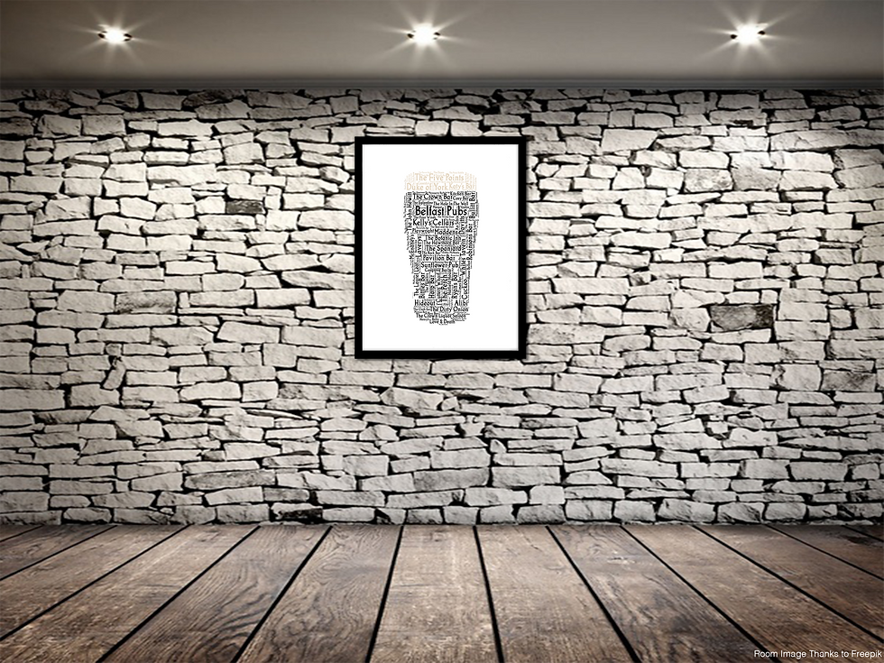 Thumbnail: Pint of Belfast Pubs Irish Themed Poster Irish Print Pubs of Ireland
