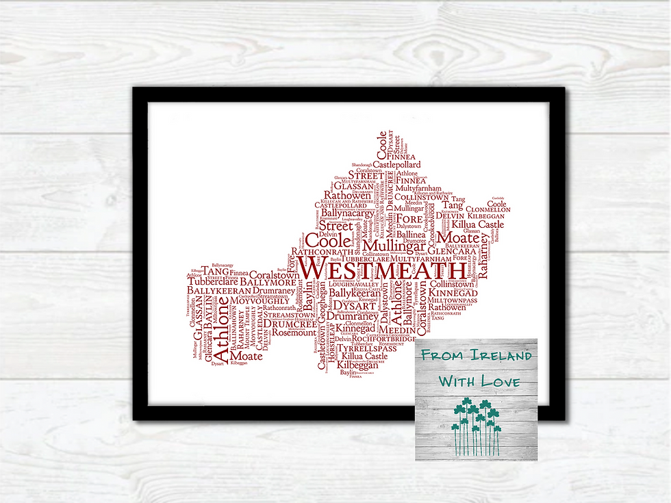 Thumbnail: Westmeath County Towns Irish Themed Poster Irish Print What's Your Home Town