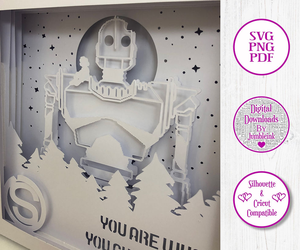 Thumbnail: Iron Giant  - 3D Paper Cut Template Light Box SV