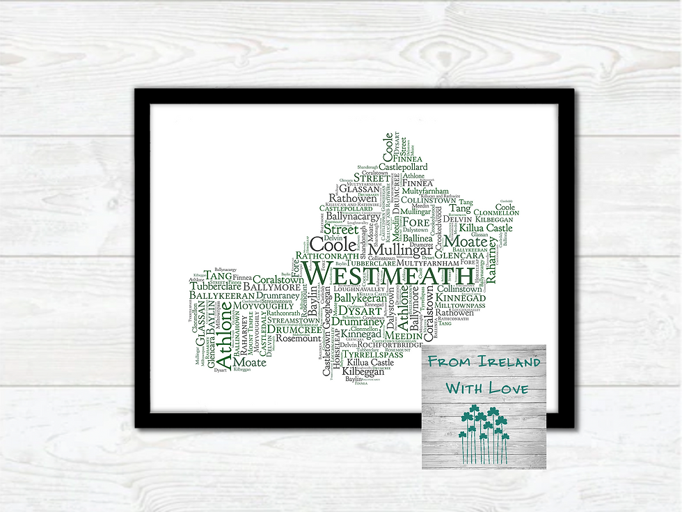 Thumbnail: Westmeath County Towns Irish Themed Poster Irish Print What's Your Home Town