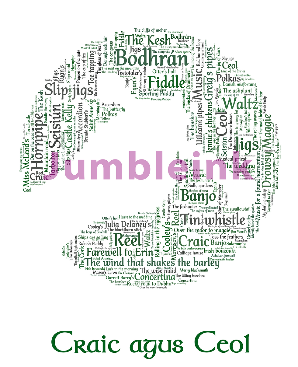 Thumbnail: Craic agus Ceol Bodhran Irish Trad Music Irish Themed Print