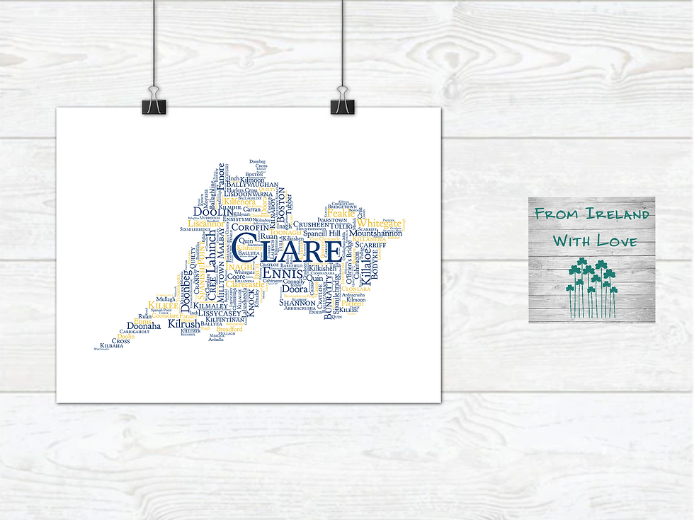 Thumbnail: Clare County Towns Irish Themed Poster Irish Print What's Your Home Town