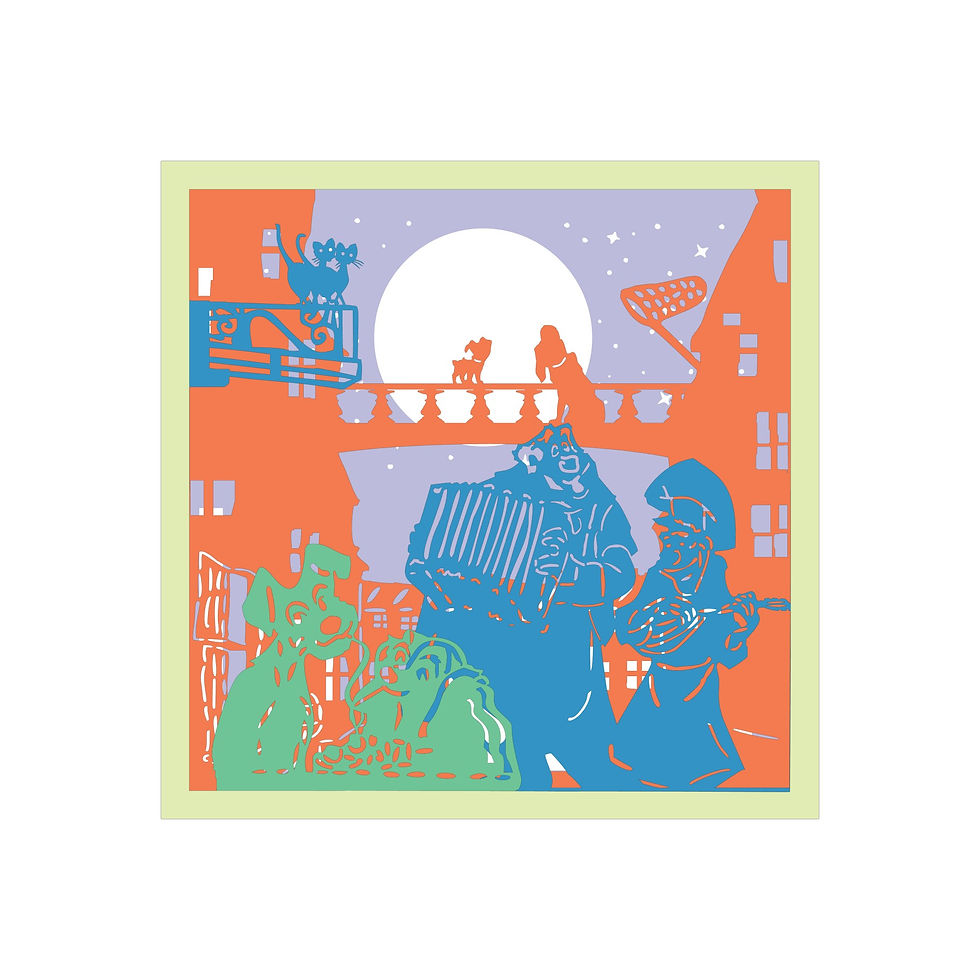 Thumbnail: €5.50 - Lady and the Tramp - 3D Paper Cut Template Light Box SVG