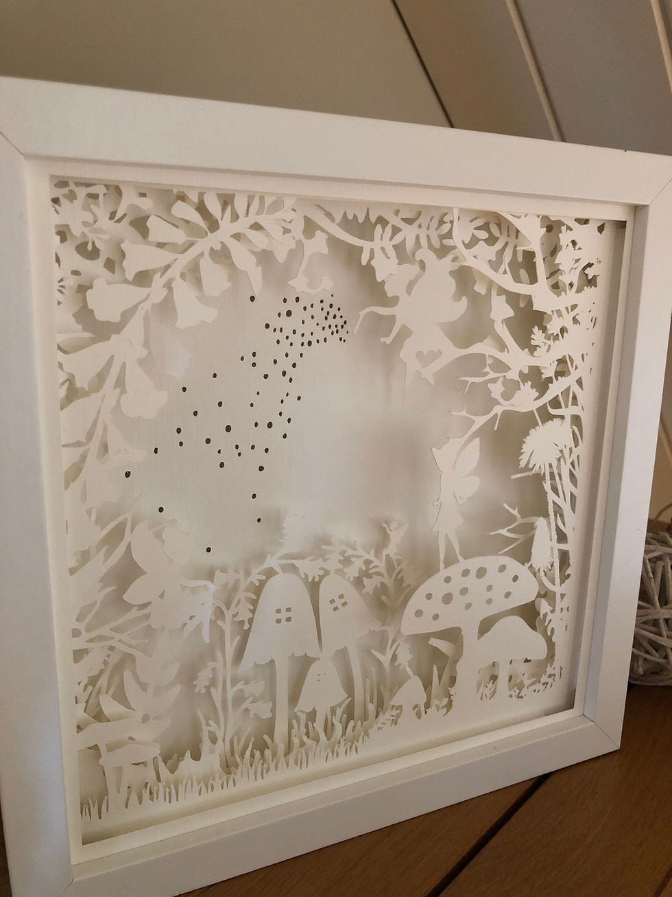 Thumbnail: €5.50 - Fairy Garden - 3D Paper Cut Template Light Box SVG