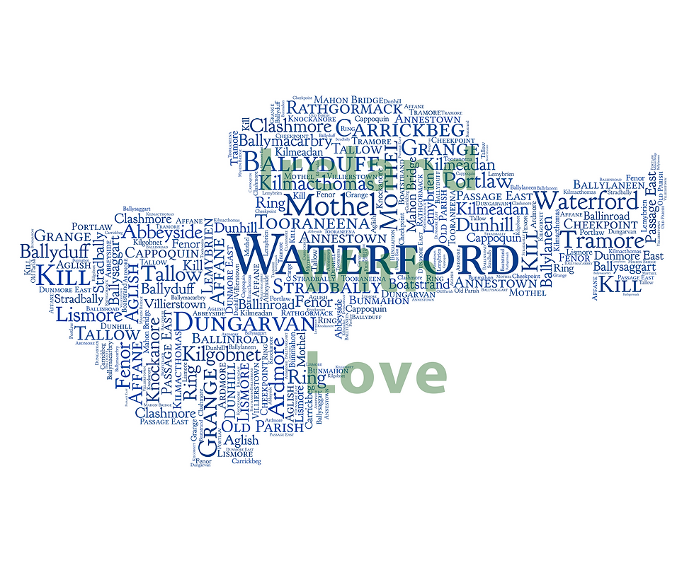 Thumbnail: Waterford County Towns Irish Themed Poster Irish Print What's Your Home Town