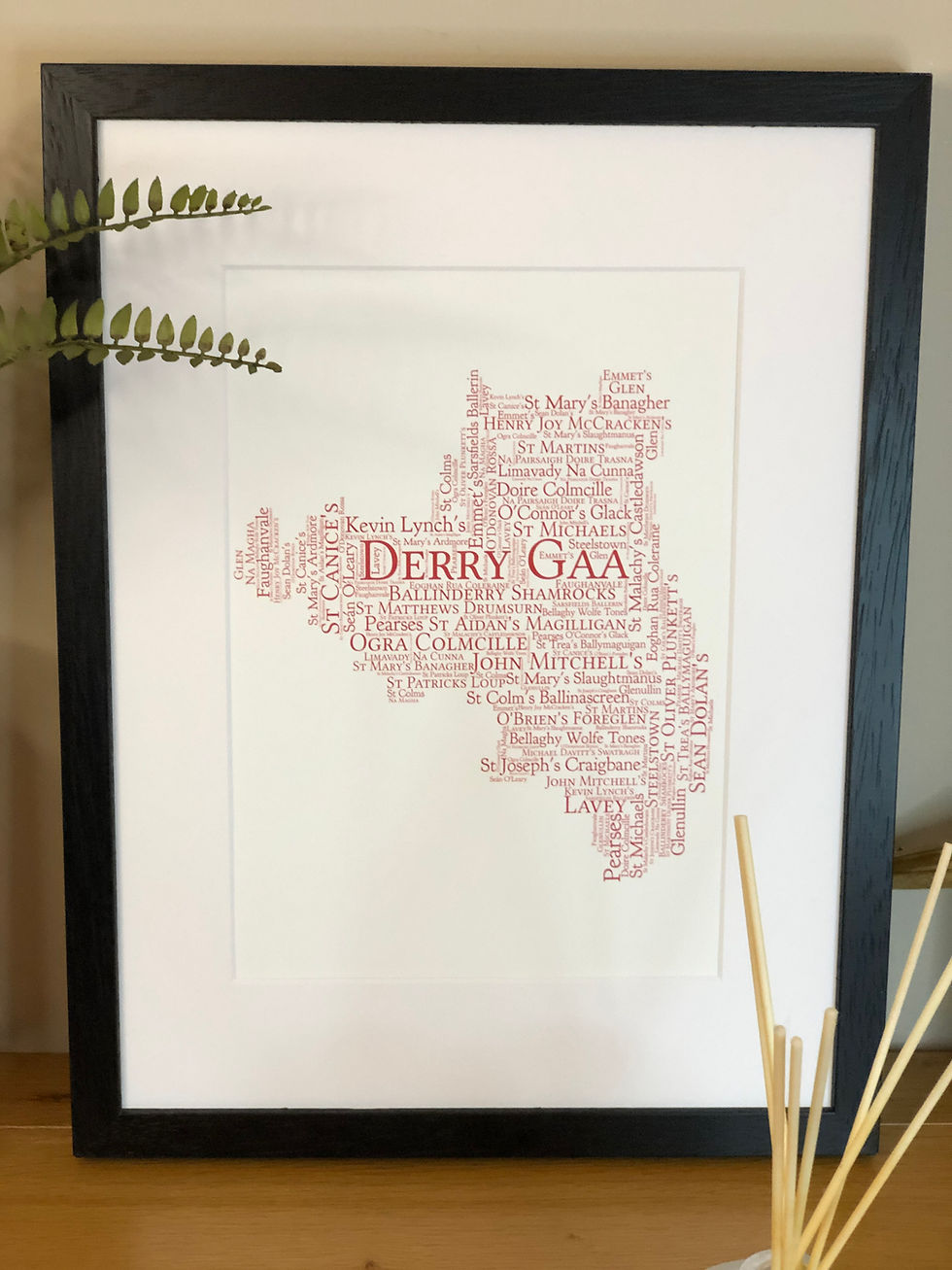 Thumbnail: Derry GAA Clubs County GAA Clubs Irish Themed Poster Print
