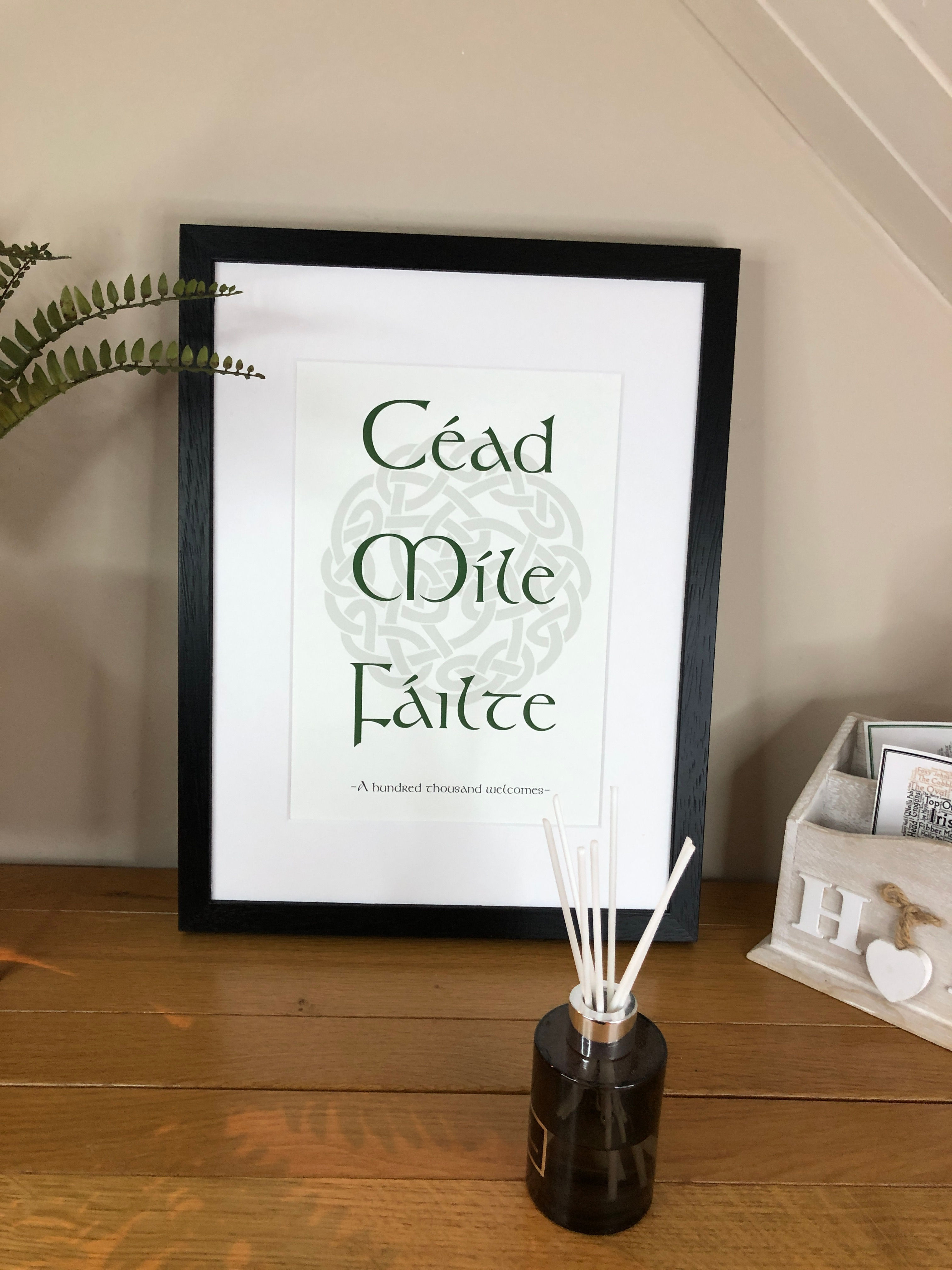 Irish Proverb: Céad Míle Fáilte Irish Themed Poster Wall Art Irish Print by Ireland with Love